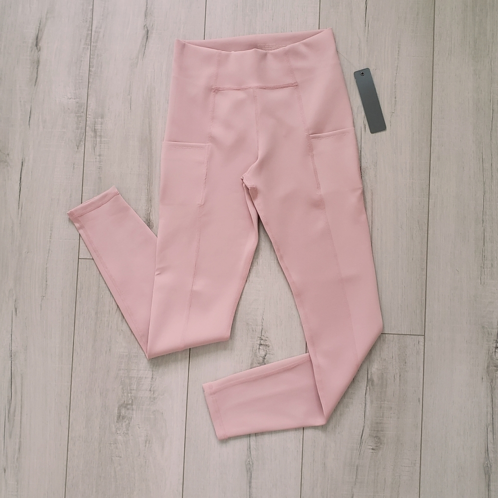 Girls Spring Performance Leggings Pull On Yoga Pants Size 10 Pink